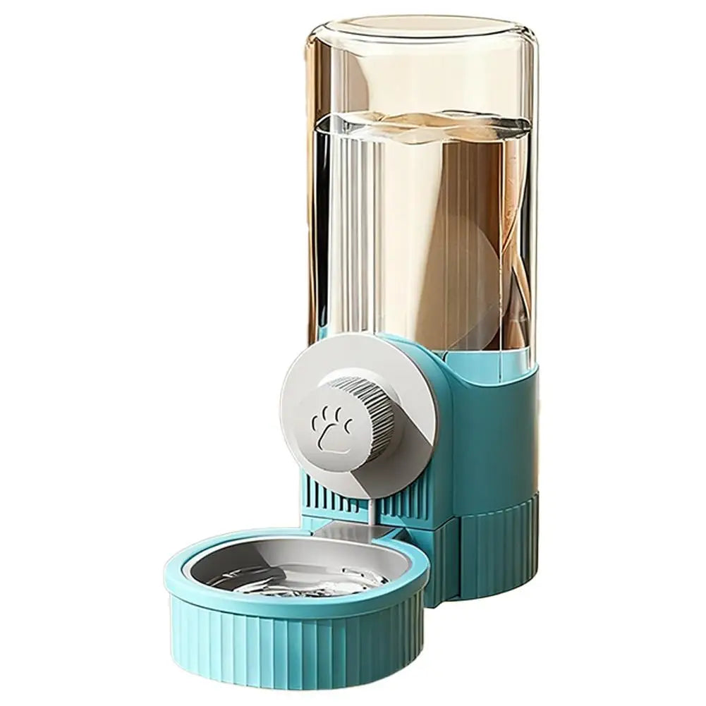 Automatic Cat Feeder Hanging Cage Small Pet Food Bowl Water Bottle Dispenser 1.2L Auto Gravity Pet Feeder & 520ml Waterer