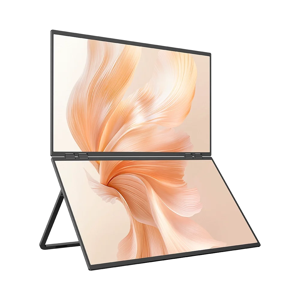 UPERFECT Delta Mega 23.8 Inch 100Hz Dual Screen Stacked Computer Monitor 1080P USB-C HDMI Gaming Laptop Extender Screen W/ VESA