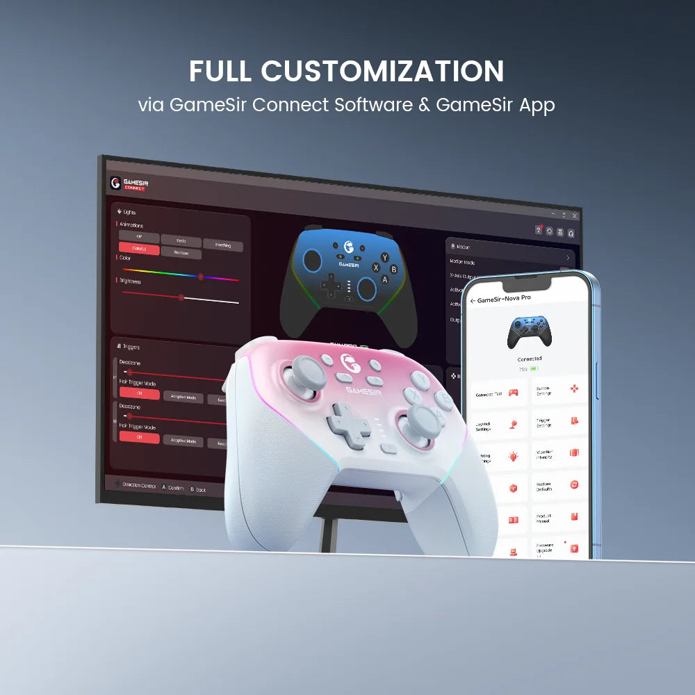 GameSir Super Nova Wireless Switch Controller with Charging Station, Hall Effect Joystick for PC Nintendo Switch 2 Android Phone