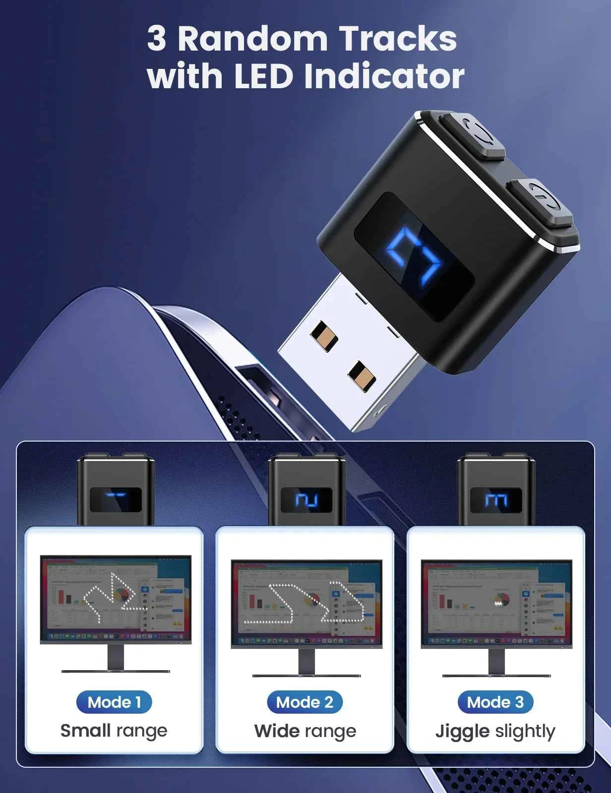 Metal Tiny Mouse Jiggler, USB Mouse Mover Undetectable, Automatic Shaker with Separate Mode and ON/Off Buttons, Mouse Moving