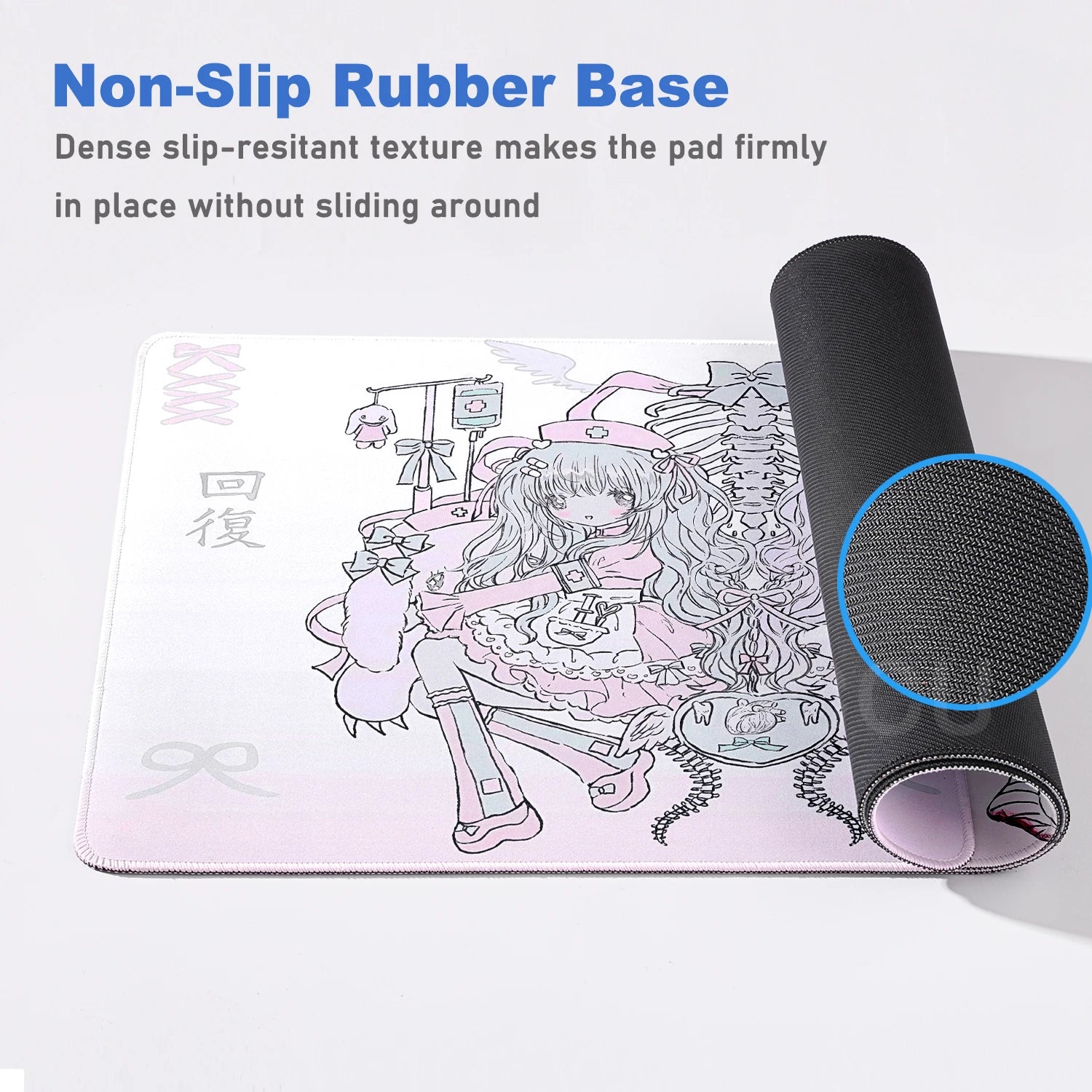Anime Cute Angel Girls Mouse Pad Laptop Gaming Extended Desk Mat PC Kawaii Gamer Cabinet Mousepad XXL Keyboard Rug Pink Carpet