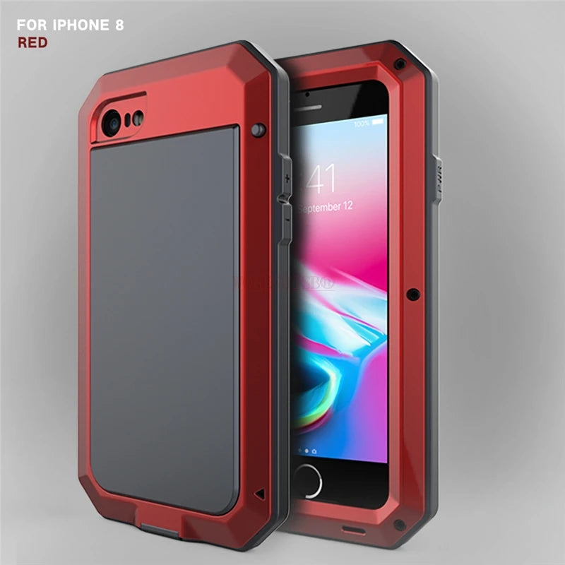 Heavy-duty protective armour for iPhone 17 to 11 Pro Max Plus XS Max XR Metal Aluminum Phone Case, Shockproof Case