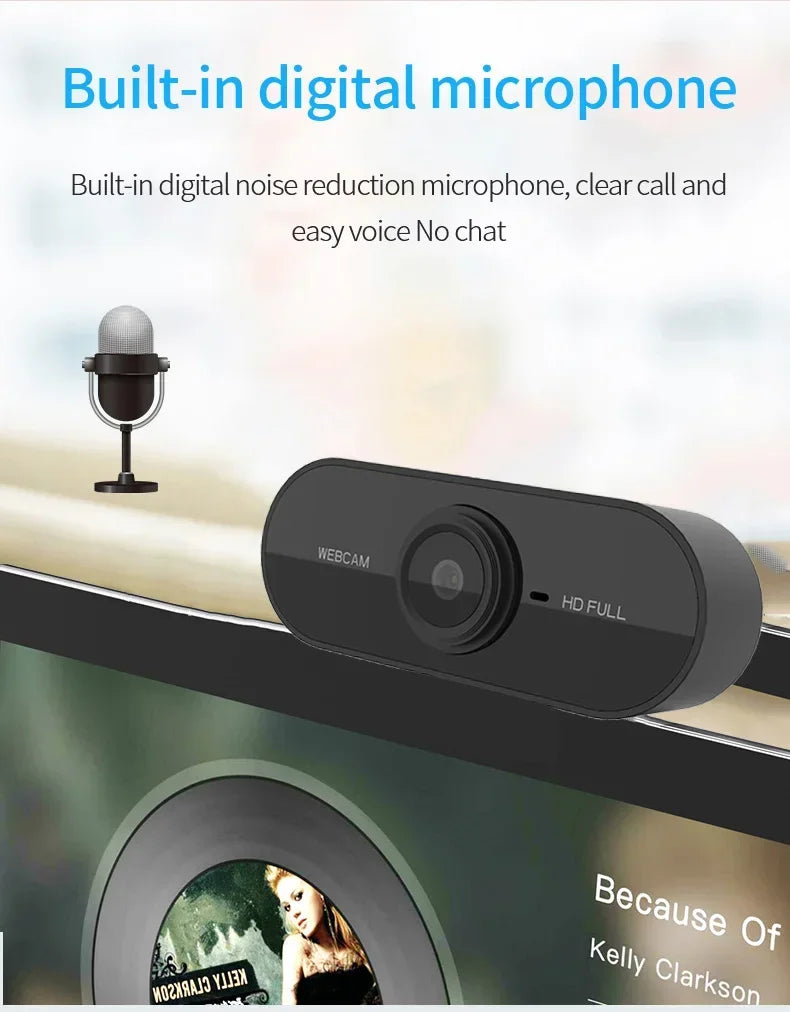 1080P HD Mini Webcam with Mic USB for Laptop Desktop Ideal for Video Calls And Conferences