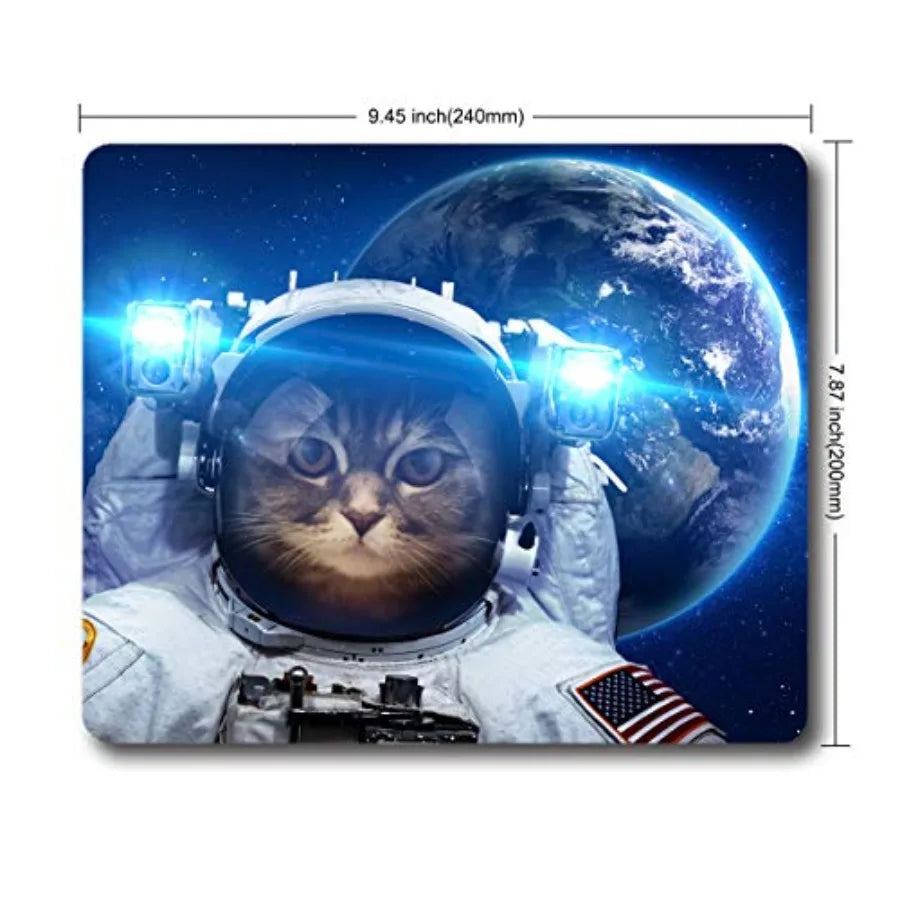 Mouse Pad Beautiful Cat in Outer Space Personality Design Mouse Mat Gaming Non-Slip Rubber Mousepad