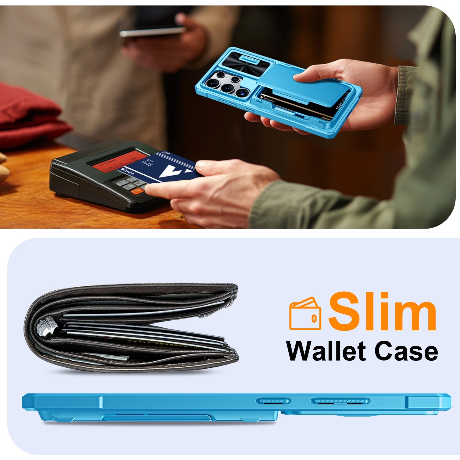 Samsung Galaxy S25 Ultra Case Wallet - Full Body Protective with Card Holder (4 Cards) Camera Cover & Kickstand for Women & Men