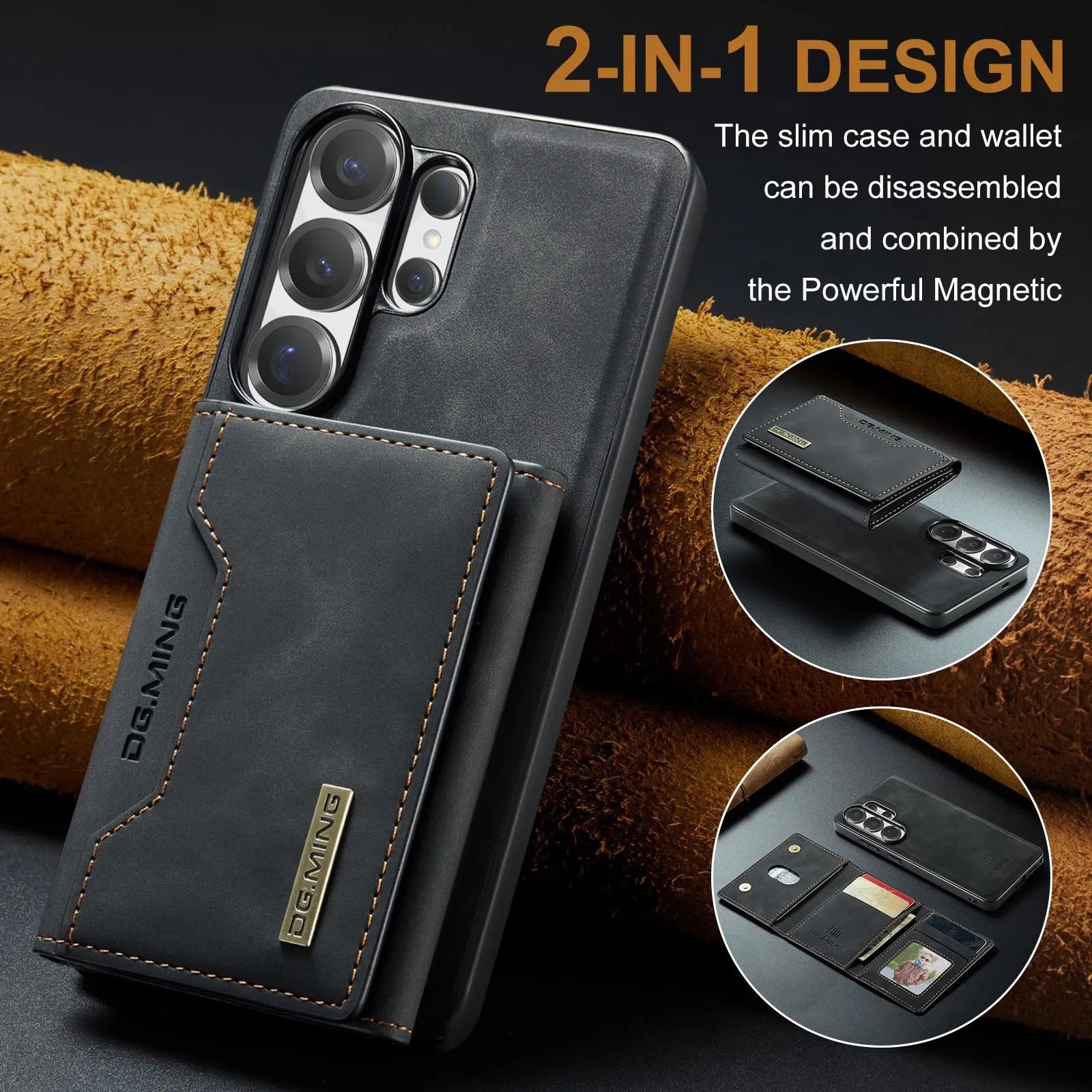 Case For Samsung S26 Ultra Plus Premium Faux Leather Flip RFID Protective Cover with Magnetic Card Function Cover Phone Case