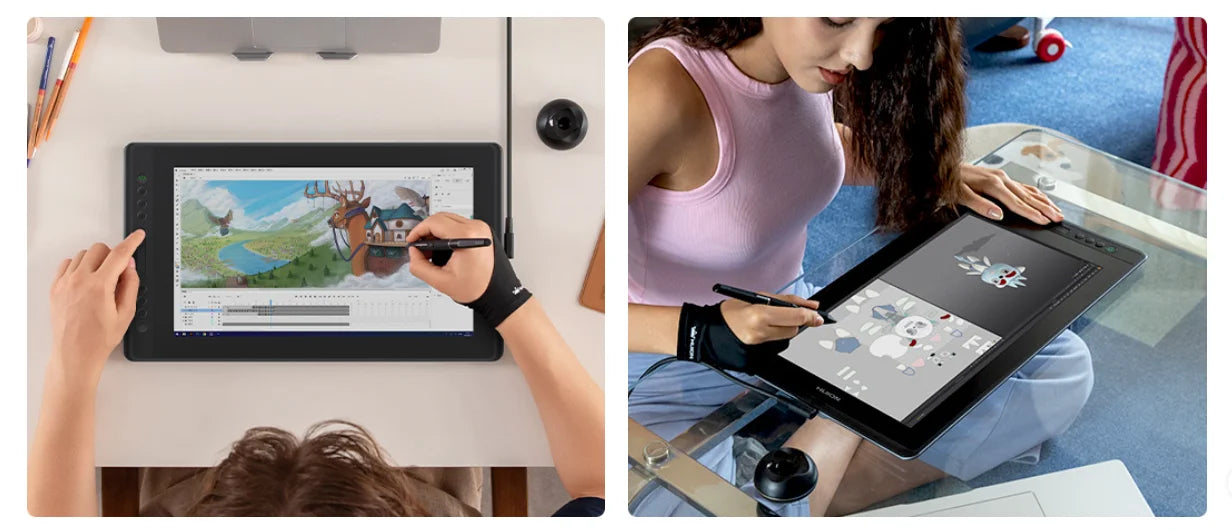 HUION Kamvas Pro 16 Graphics Tablet Display 120%sRGB Drawing Pen Tablet Monitor 8192 Levels Tilt Function Stylus Shortcut Keys