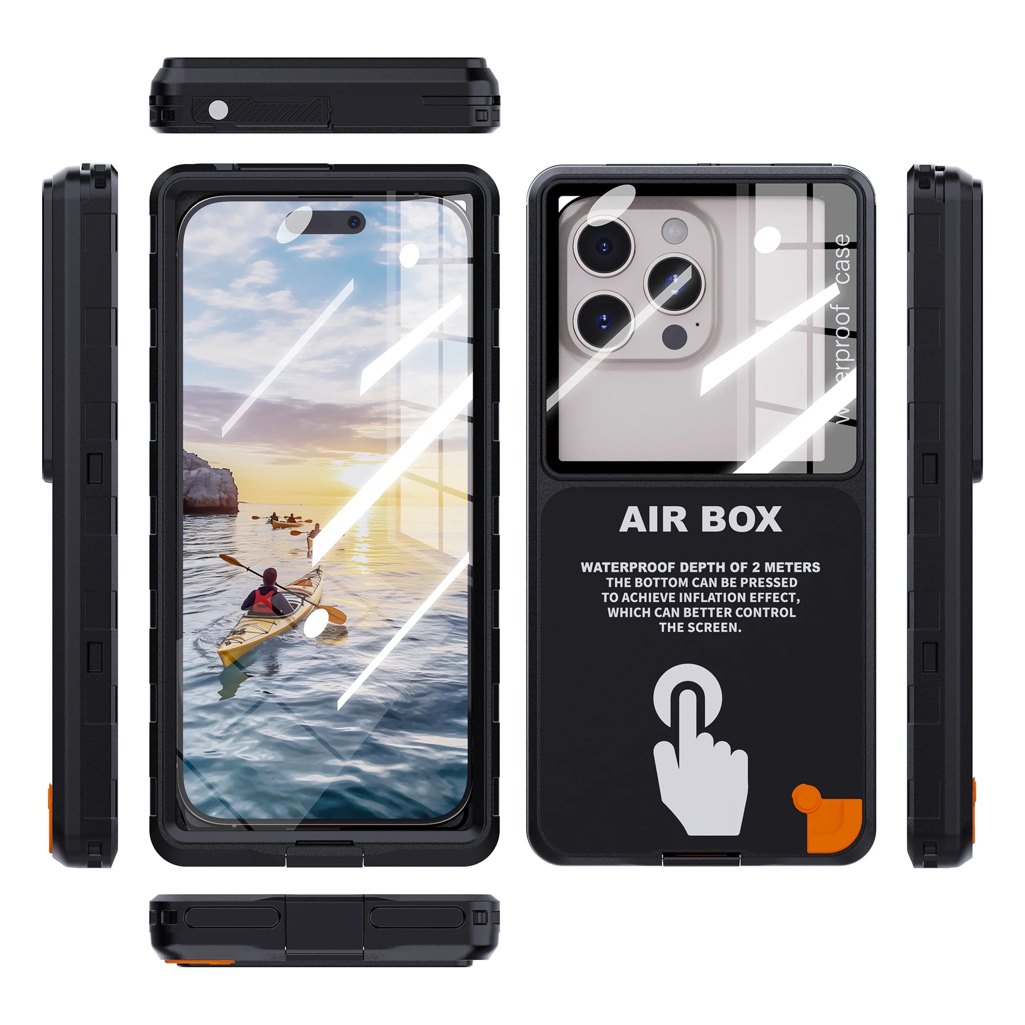 Shellbox Waterproof Phone Case for 6.9' Devices Transparent Universal Touch Screen Underwater Dust And Drop Protection IP68 New