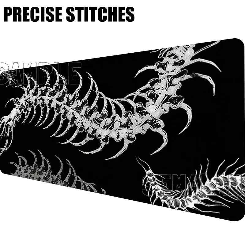 Anime Black Centipede XXL Gaming Mouse Pad Non-slip Stitched Edge Large Desk Mat Keyboard Carpet For Gamer Laptop Desktop
