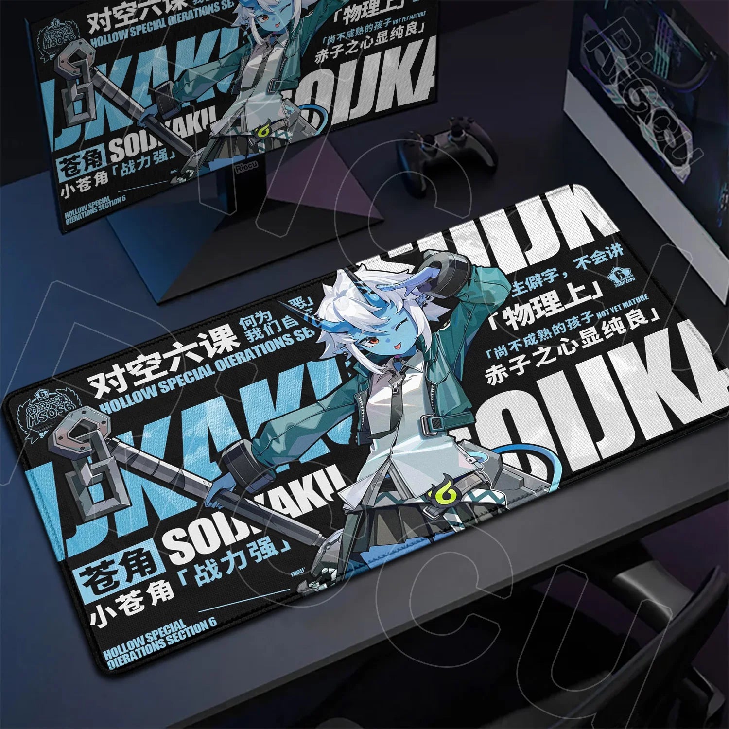 Hot Game Zenless Zone Zero New Mousepad 900x400mm Laptop Non-slip Keyboard Desk Pad XXL Anime Girl Hoshimi Miyabi Rubber Playmat