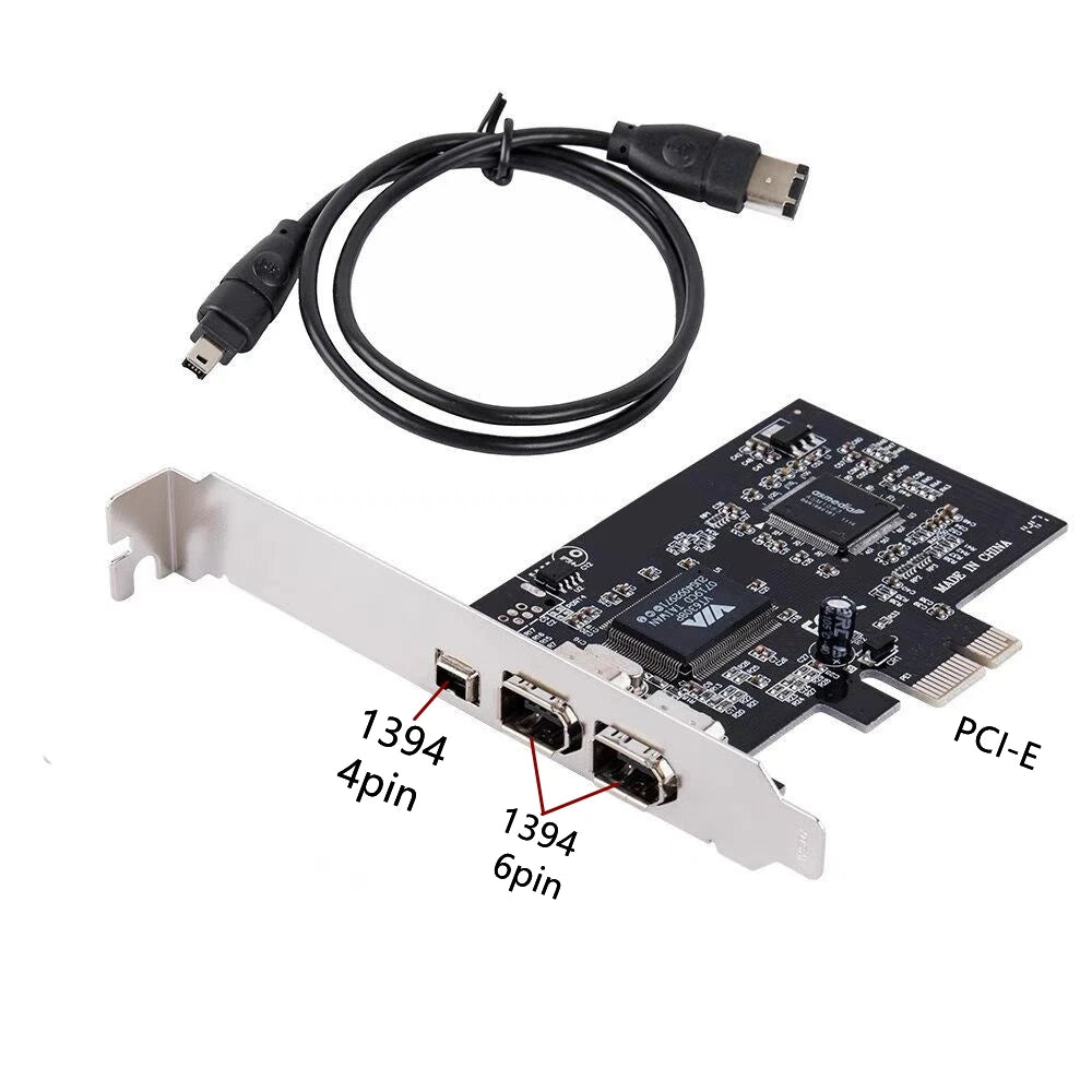 FireWire 1394a IEEE PCI-E PCI Express 1394 Controller Card Stable High Speed Data Transfer with Firewire Cable Pcie Control Card