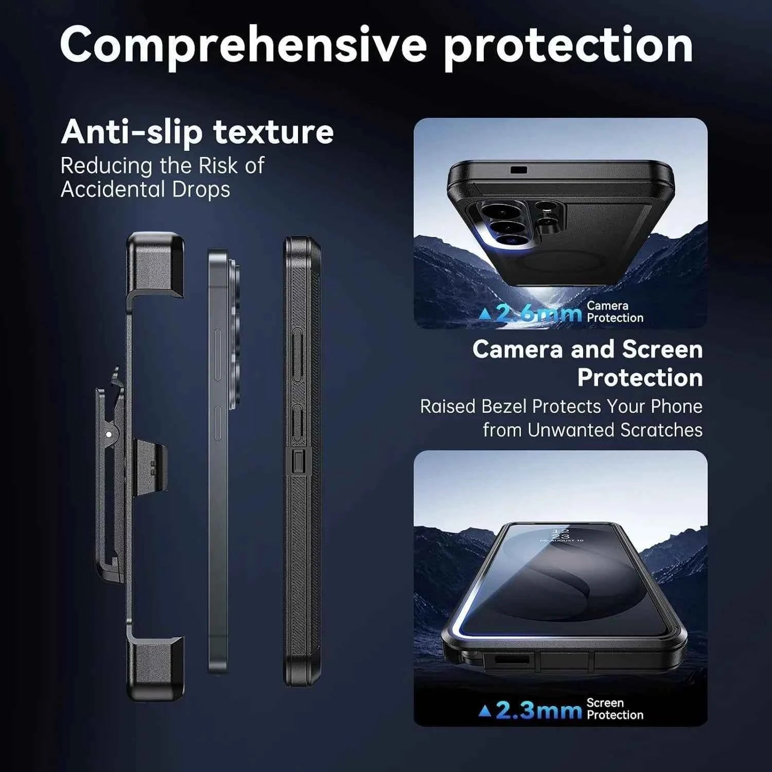 Military Armor OTT For Magsafe Charge Case For Samsung S26 Ultra S25 S24 S23 S22 Plus FE Edge Hard PC+TPU Clip Bracket  Cover