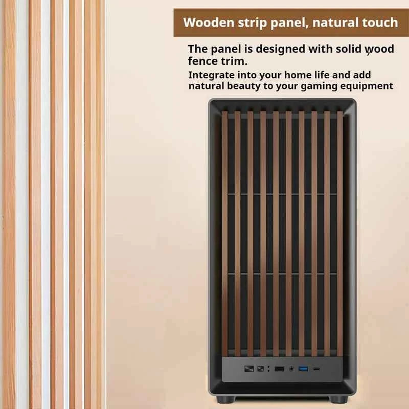 Power Train Zhenjie G1 PC case MATX Wooden panel glass side-transparent support 240/360 water-cooled computer case TYPE-C port