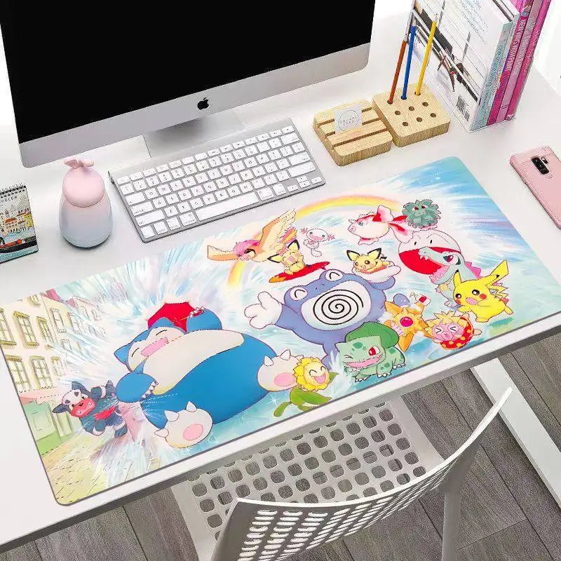 Animated Pokémon Pikachu High Definition Printed Leather Mouse Pad Pokémon Game Oversize Gaming Keyboard Desktop Pad Writing Pad