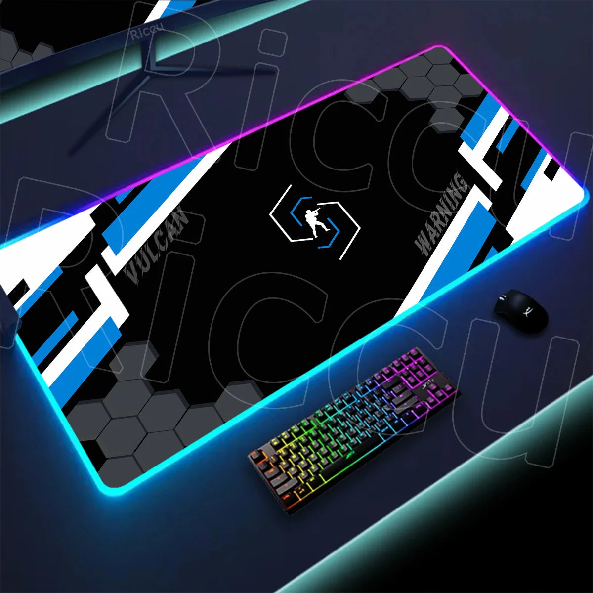 RGB Mousepad Large Size LED Glowing Keyboard Table Pad XXL CsGo Print stream Gaming Mouse Pad Non-slip Rubber Mat With Backlight