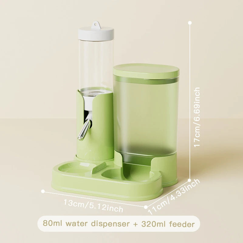 Auto Feeder And Waterer Two-in-One for Hamsters Guinea Pigs Chinchillas - Rolling Ball Water Bottle Integrated Feeding Tool