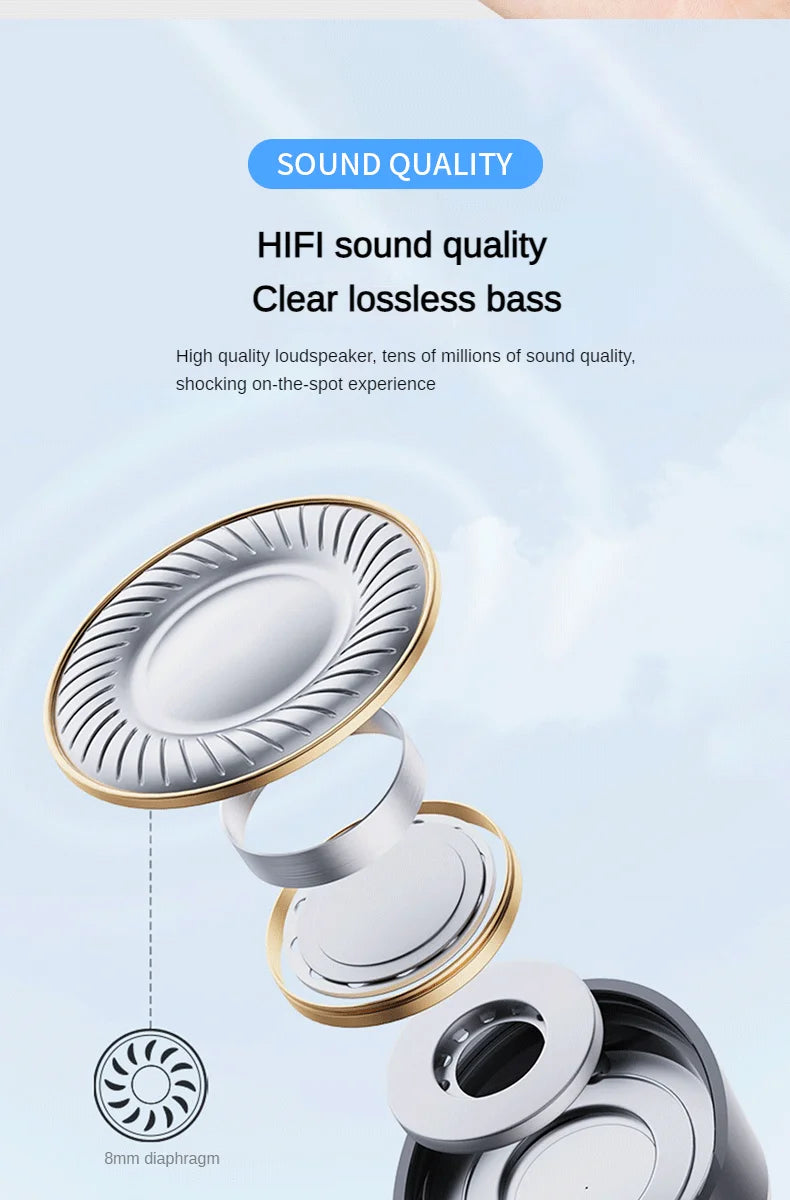Super Bass Sleep Headphones Wireless Bluetooth Earphones With Mic Sports Earbuds Noise Reduction Mini HD Headset For Smart Phone