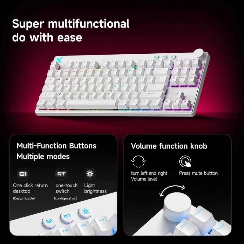 Mchose Mix87 Magnetic Swtich Keyboard Wired Gaming Keyboard 8K+256K Esport 0.08ms Low Latency E-Sports Custom Gamer Accessories