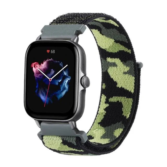 20mm 22mm Nylon Loop Strap for Amazfit GTR 42 47mm/GTR2/2e/3/3 Pro/4/GTS/GTS2/mini/3/4 Bracelet for Amazfit Bip-U-S/Stratos 2 2S