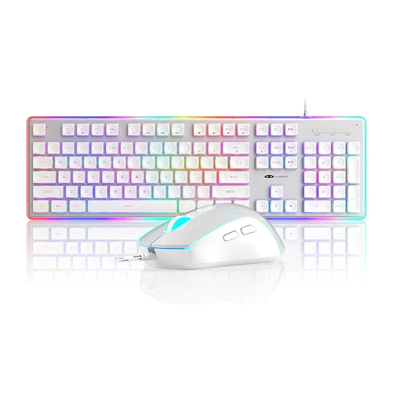 MageGee Gaming Keyboard and Mouse 104 Keys RGB 6 Speed Mouse Combo Pudding Keycaps Silent Computer Keyboard PC Laptop Mac Office