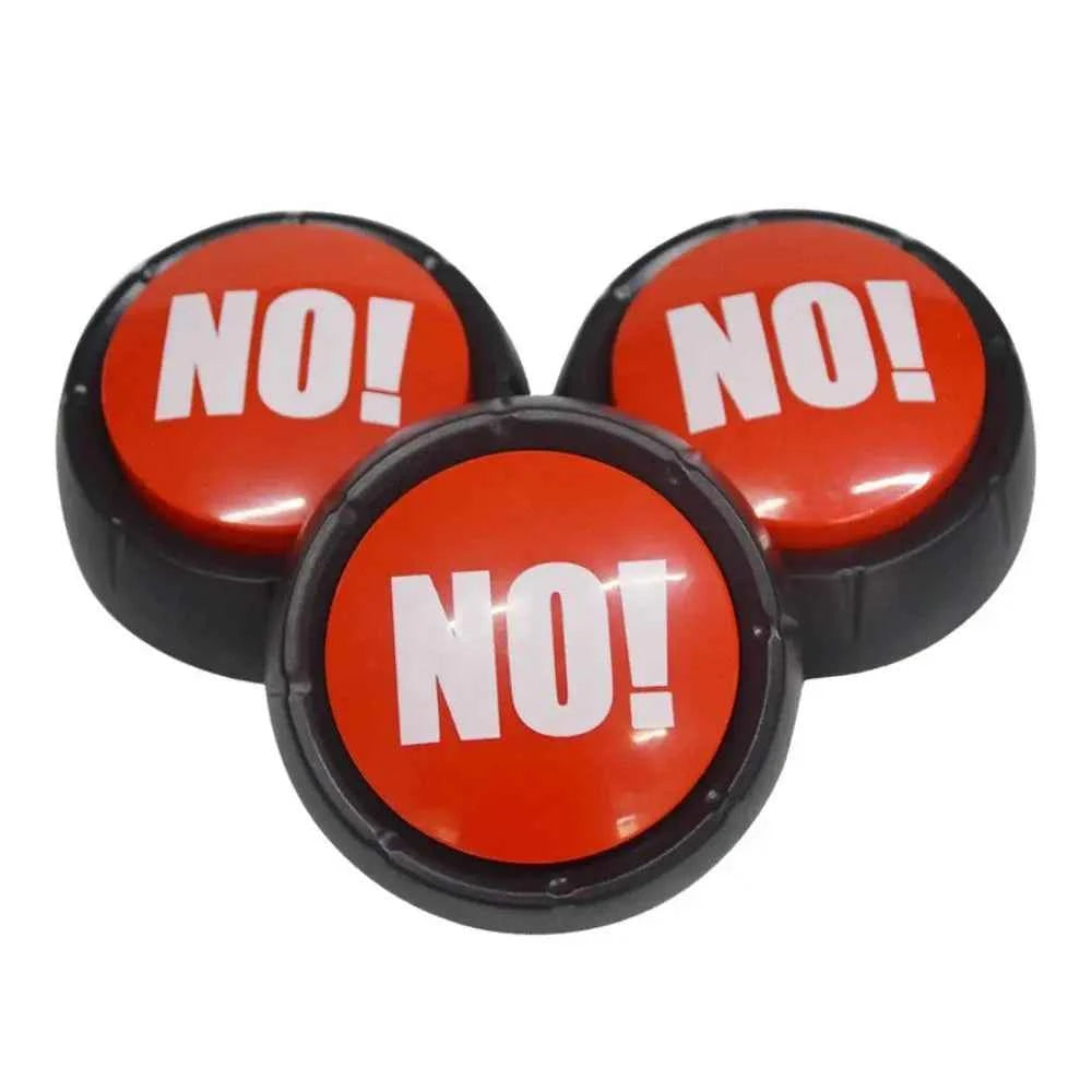 Funny Interactive Yes No Button Communication Game Show Maybe Sorry Button Multifunctional Sound Prop Answer Buzzers Gag Gifts