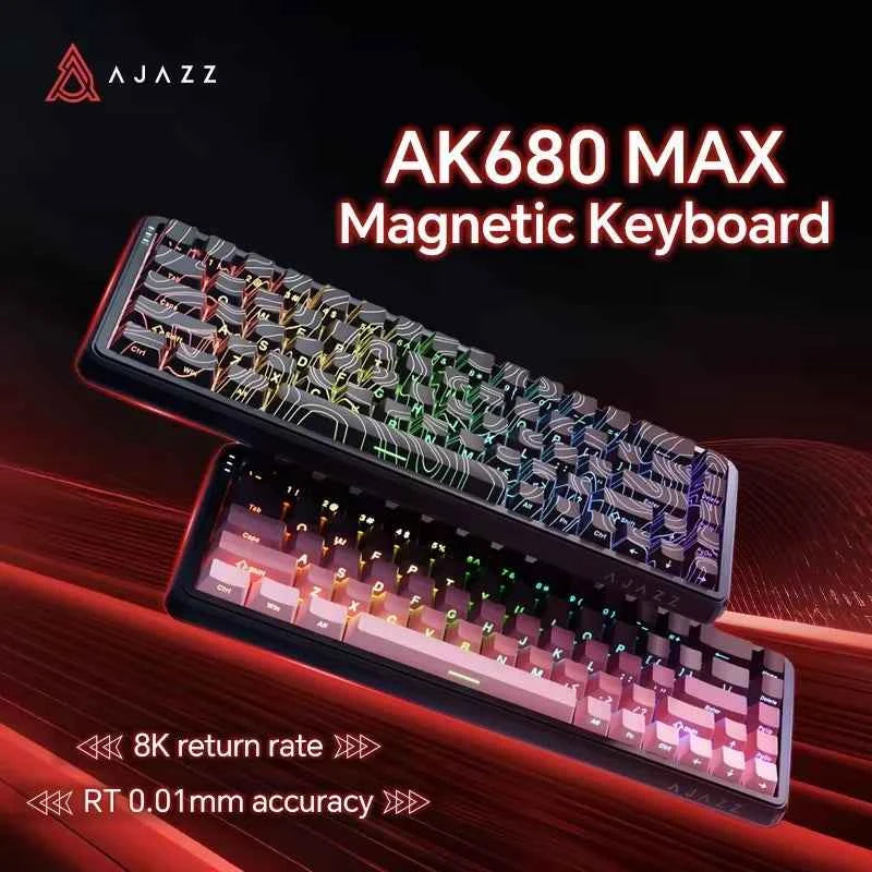 AJAZZ AK680 MAX Magnetic Switch Mechanical Keyboard 60% Rapid Trigger 0.01mm 8K/1K Return 68 keys Gaming Keybaord