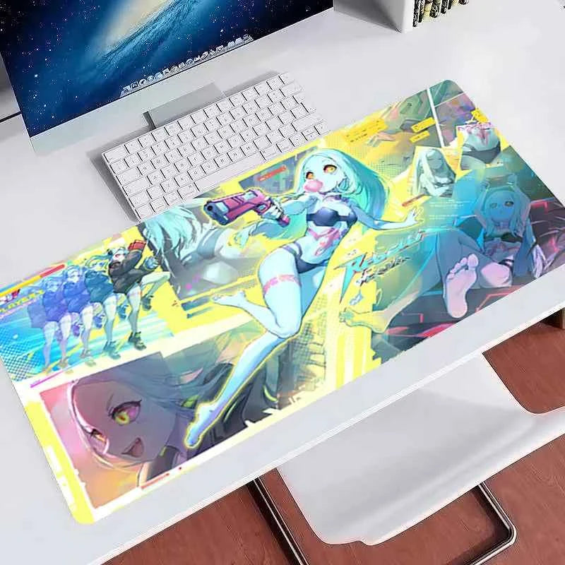 Cute cartoon Mouse Pads Rubber Extended Gamer Desk mat Large Computer Keyboard Pad C-cyberpunk Rebecca Colorful gaming mousepad