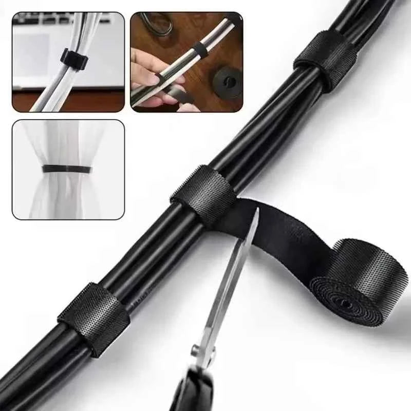 1/5m Cable Organizer Cable Management Wire Winder Tape Earphone Mouse Cord Management Ties Protector for iPhone Xiaomi Samsung