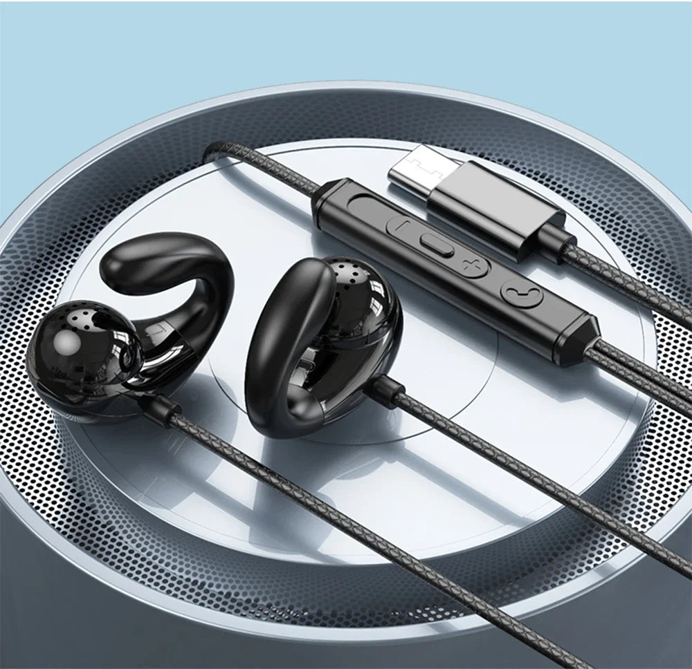 Type C Over-ear Wired Headphones With 3.5mm Ear Clips Non-inferior Earphones Wireless Control With Microphone Limited Editio