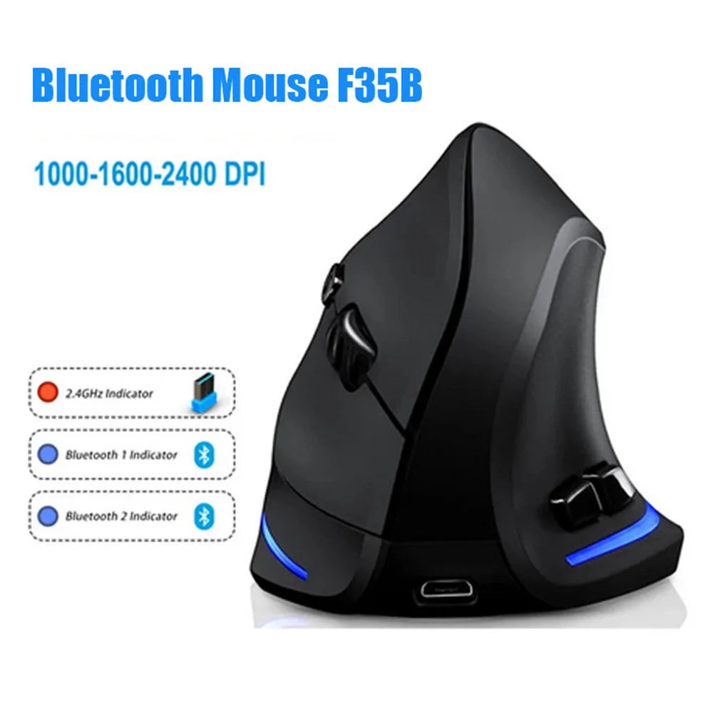 Lefon 2.4G Ergonomic Wireless Mouse Rechargeable Vertical Mouse Gaming Mice for PC Laptop MacOS Office F35C/F35B/F35 Model 버티컬 마