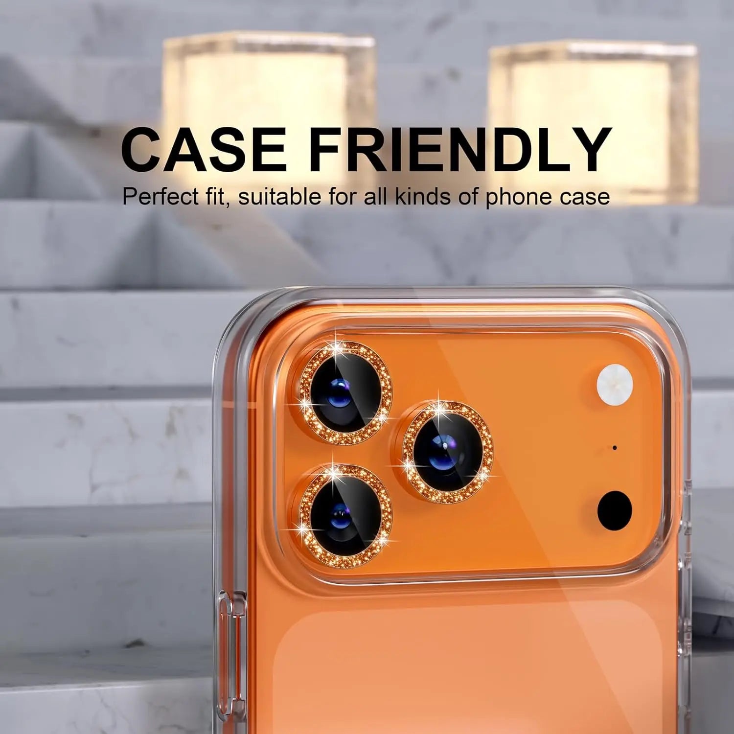 Bling Glitter Diamond Metal Frame Camera Protector For IPhone 17 Pro Max Air 17Pro Alloy Lens Tempered Glass Film Ring Cover Cap