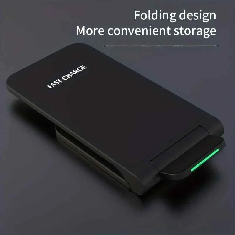 30W Foldable Wireless Charger Stand Pad For iPhone 17 16 15 14 13 12 Pro X XS 8 Samsung Xiaomi Fast Charging Station Dock