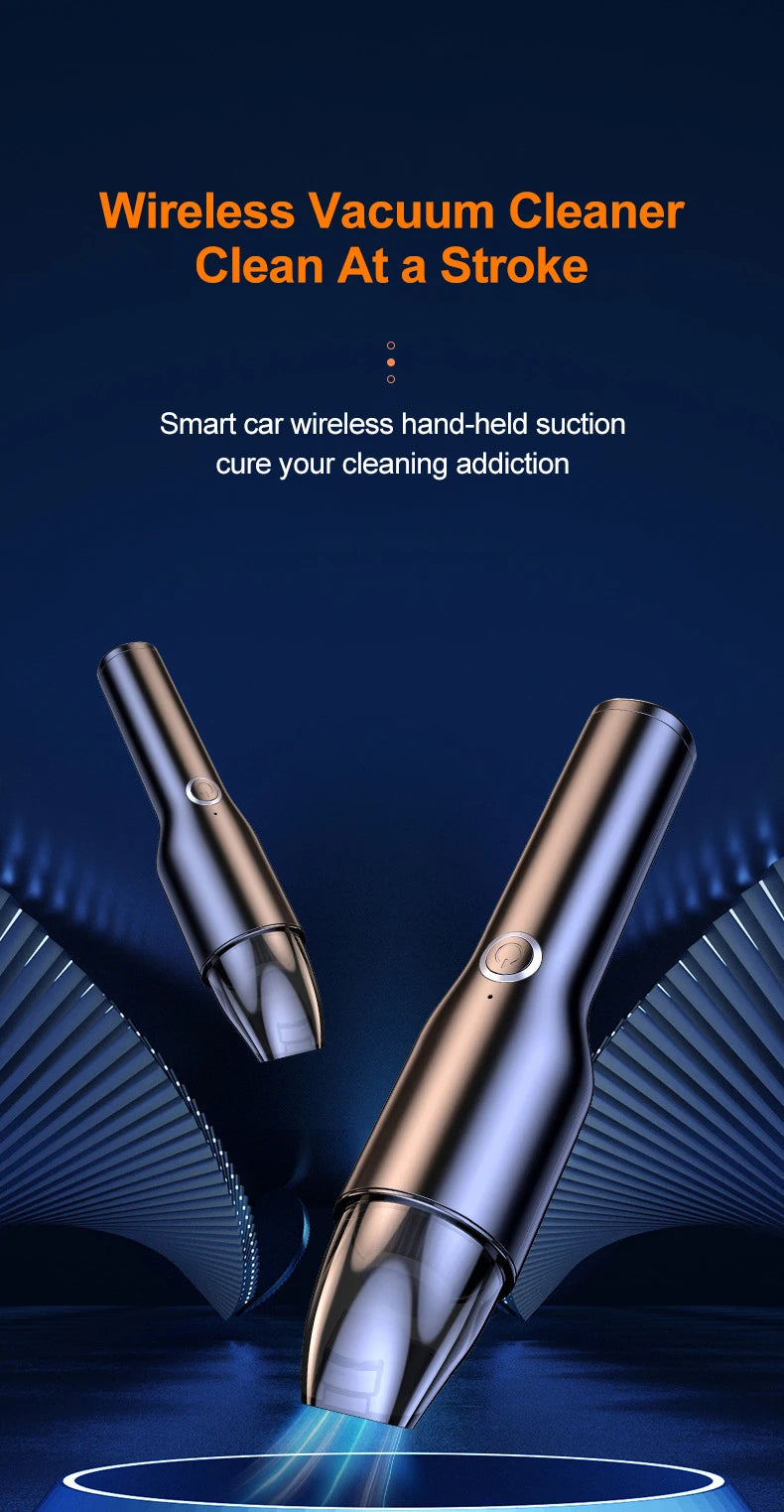 New Design Car Vacuum Cleaner 10000PA Strong Suction Wireless Portable Vacuum Cleaner For Car Home Desktop Keyboard Cleaning