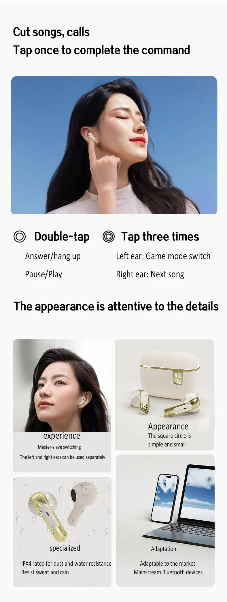 For xiaomi Lenovo Bluetooth Headphone Wireless Headset Quality HiFi Stereo Earphone ENC-calling Noise Reduction Earbuds