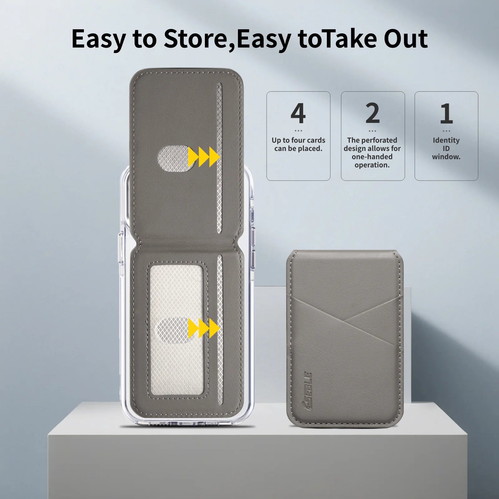 Luxury Leather Cellphone Magsafe Magnetic Card Holder For IPhone 12 13 14 15 16 17 Pro Max Plus RFID Anti-Skimming Bank ID Card