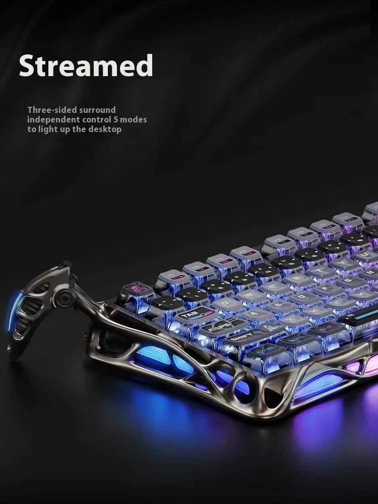 Gravastar K1 Bluetooth Wireless Mechanical Keyboard Aluminium Alloy Tri-Mode RGB E-sports Gaming Keyboard Custom PC Accessories