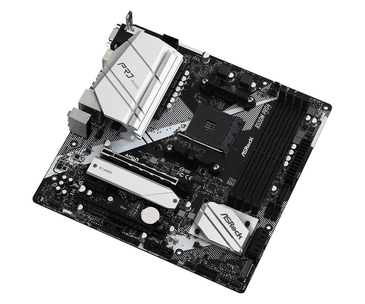 ASRock B550M Pro4 Motherboard Socket AM4 AMD B550 support Ryzen 5 5600 4500 3200G 3600 5700X cpu DDR4 128GB NVMe SSD Micro ATX - WinSupport Tech