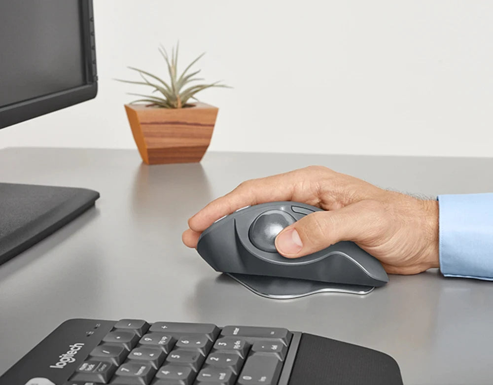 Mouse Logitech MX ERGO S Ergonomic Mouse Trackball Mouse Wireless Bluetooth Quick Charging with Unifying Receiver Office work
