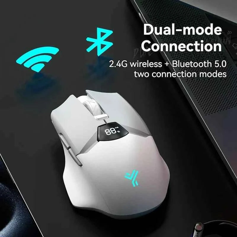 V086 2.4G Bluetooth wireless mouse screen display power 600mAh battery, light tone buttons for gaming and office