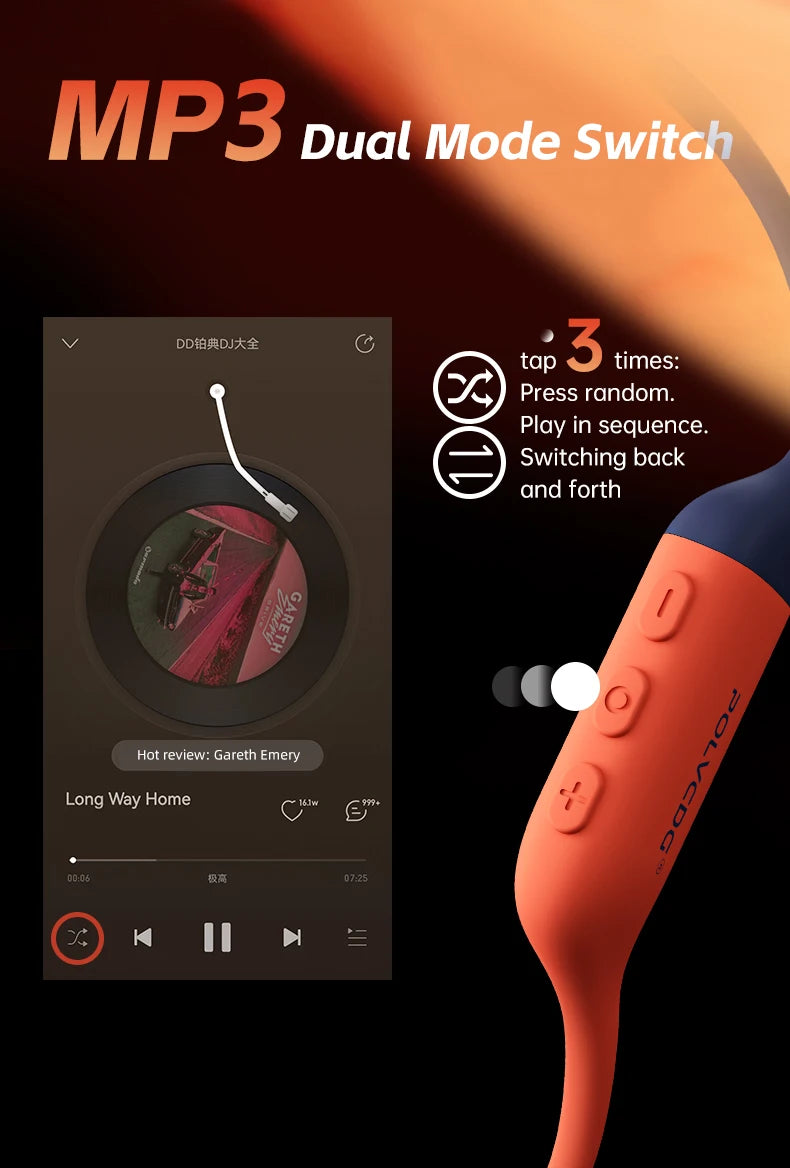 POLVCDG bone conduction earphones IPX8 waterproof 32GB memory Bluetooth 5.4 silicone material 2024 new product X16