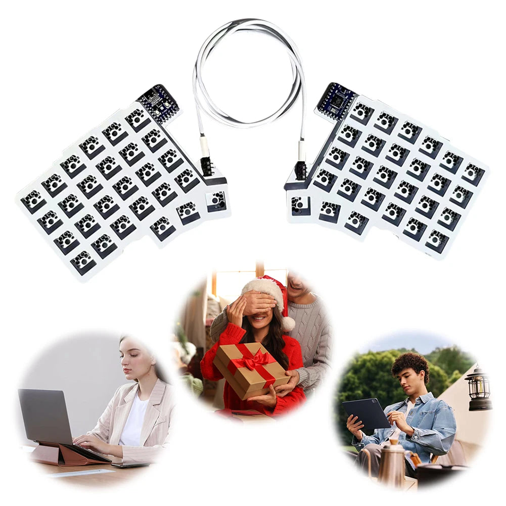 Split Keyboard Wired Ergonomics Keyboard Hot Swap Programmable Keyboard Left Right Hand Keyboard Customized PC Gamer Accessories