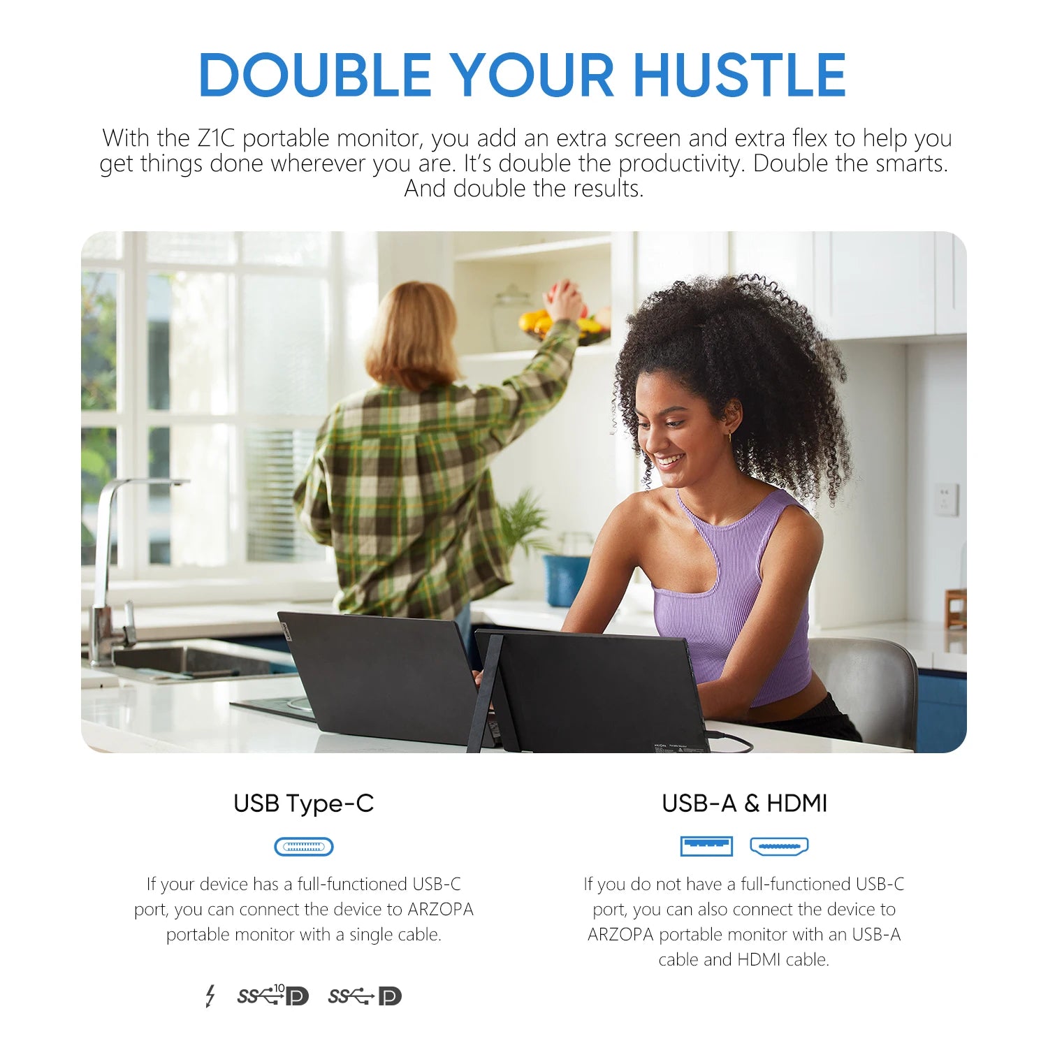 ARZOPA 16.1'' 100% sRGB Portable Monitor FHD1080P IPS Screen Second Monitor External Screen for MAC Laptop PC Xbox/PS/Switch,Z1C - WinSupport Tech