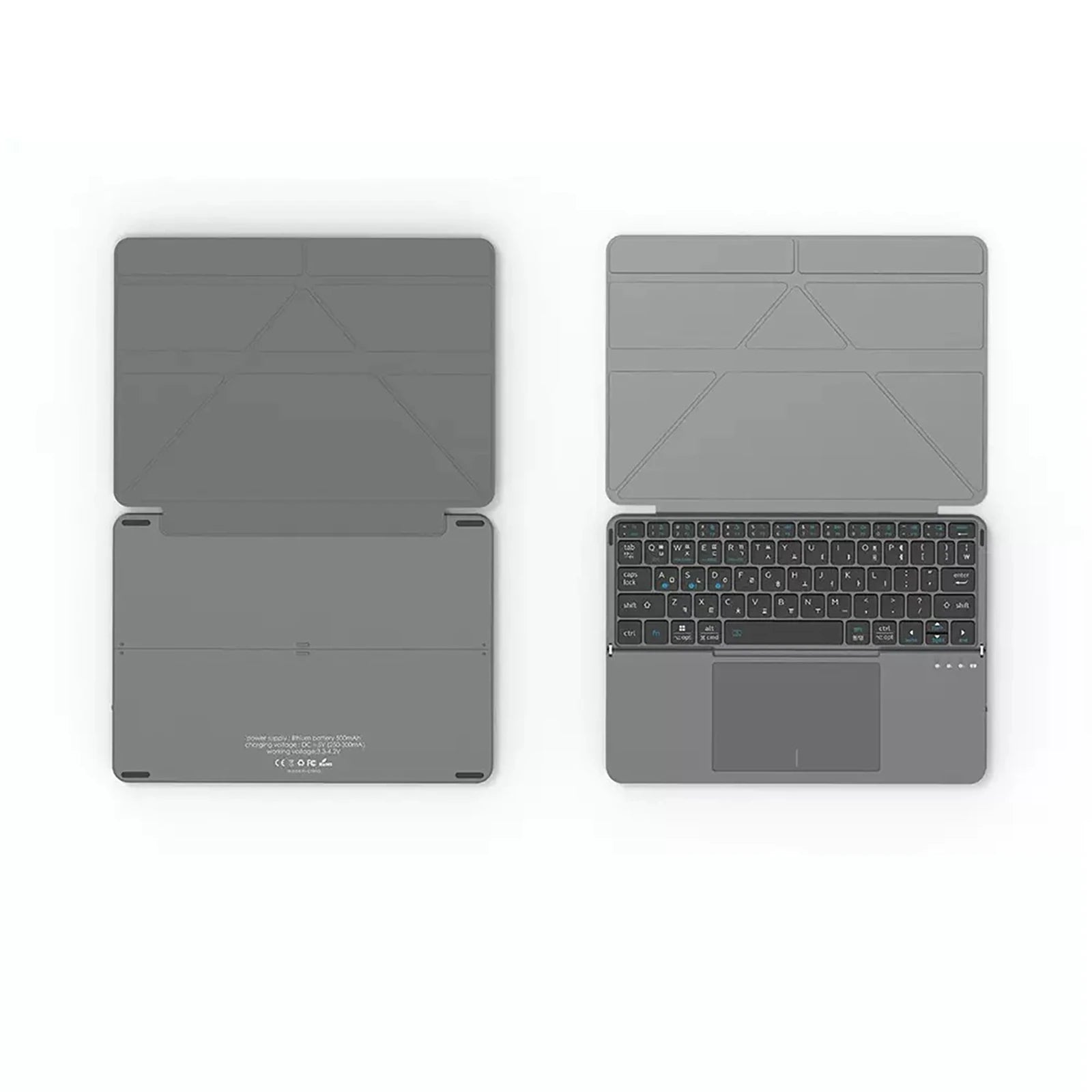 Multi-functional Wireless Bluetooth 5.0 Folding Keyboard for Tablet/Phone/PC Detachable Leather Stand Touch Portable Keyboard