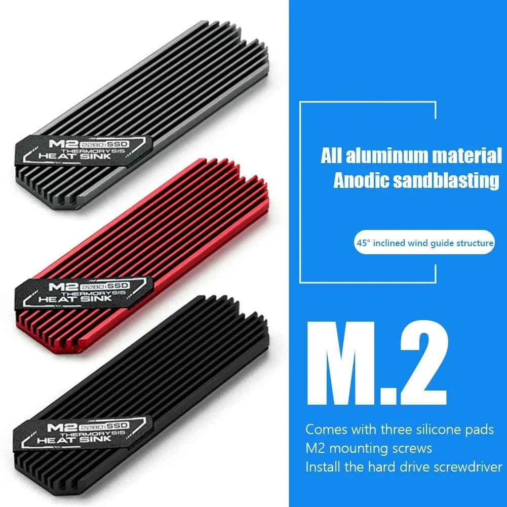 M.2 NVME 2280 Solid State Hard Disk Radiator Aluminum M.2 SSD Heat Sink M.2 SSD Cooler With Thermal Pad For PS5 Desktop PC