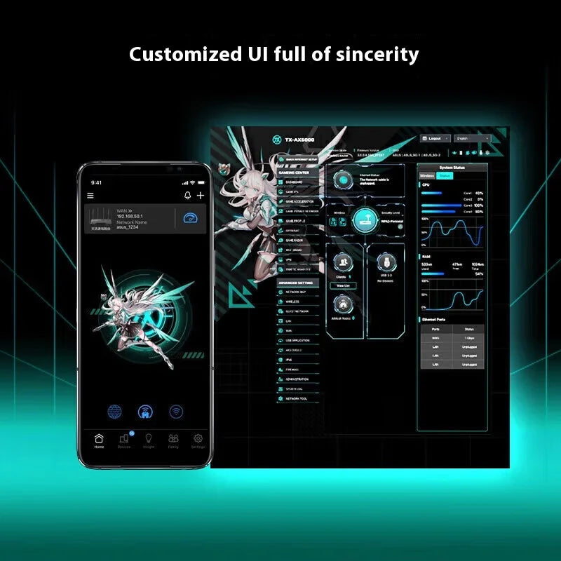 ASUS TX-AX6000 Gaming Router, 2.5G dual port, AiMesh Networking Exclusive Esports Port - WinSupport Tech