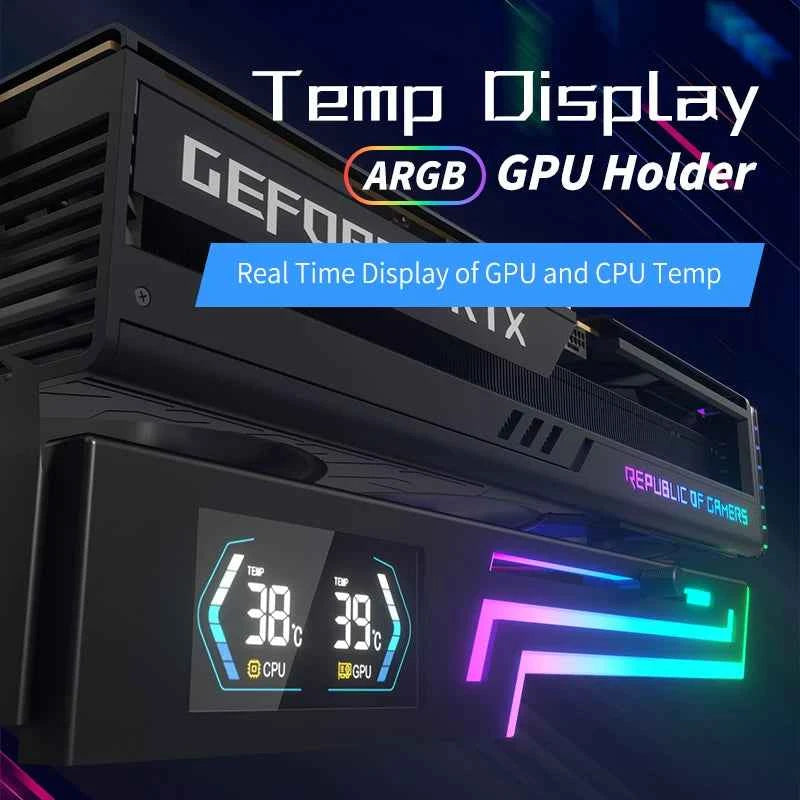 Power Train Z-X6 ARGB 5V 3PIN graphics card bracket adjustable height AURA SYNC computer graphics card VGA bracket GPU Holde