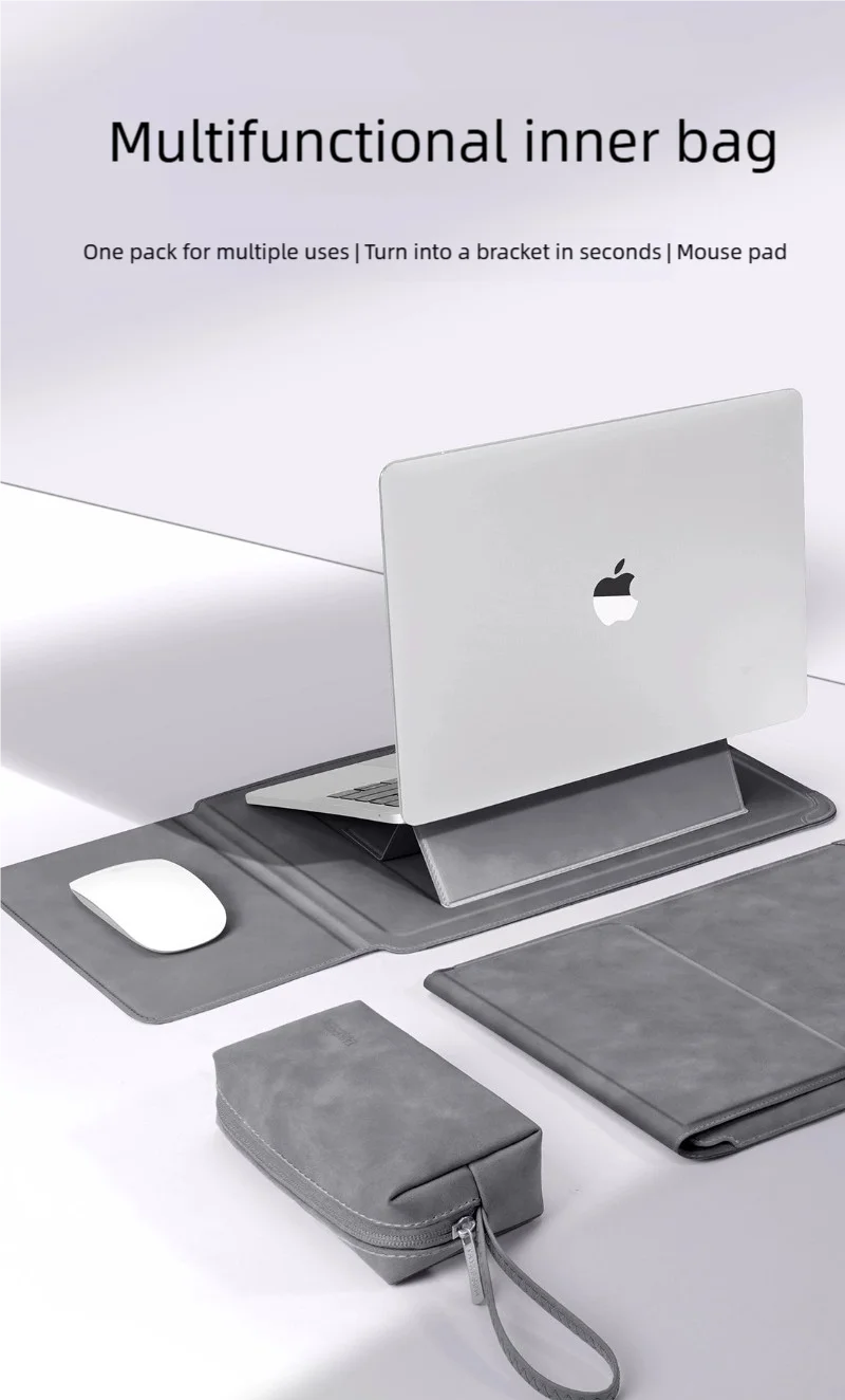 Laptop Sleeve Case 13 14 15 15.6 16Inch For Huawei HP DELL Bag For Macbook Air Pro 13 13.6 M4 Notebook Case with stand Men Women