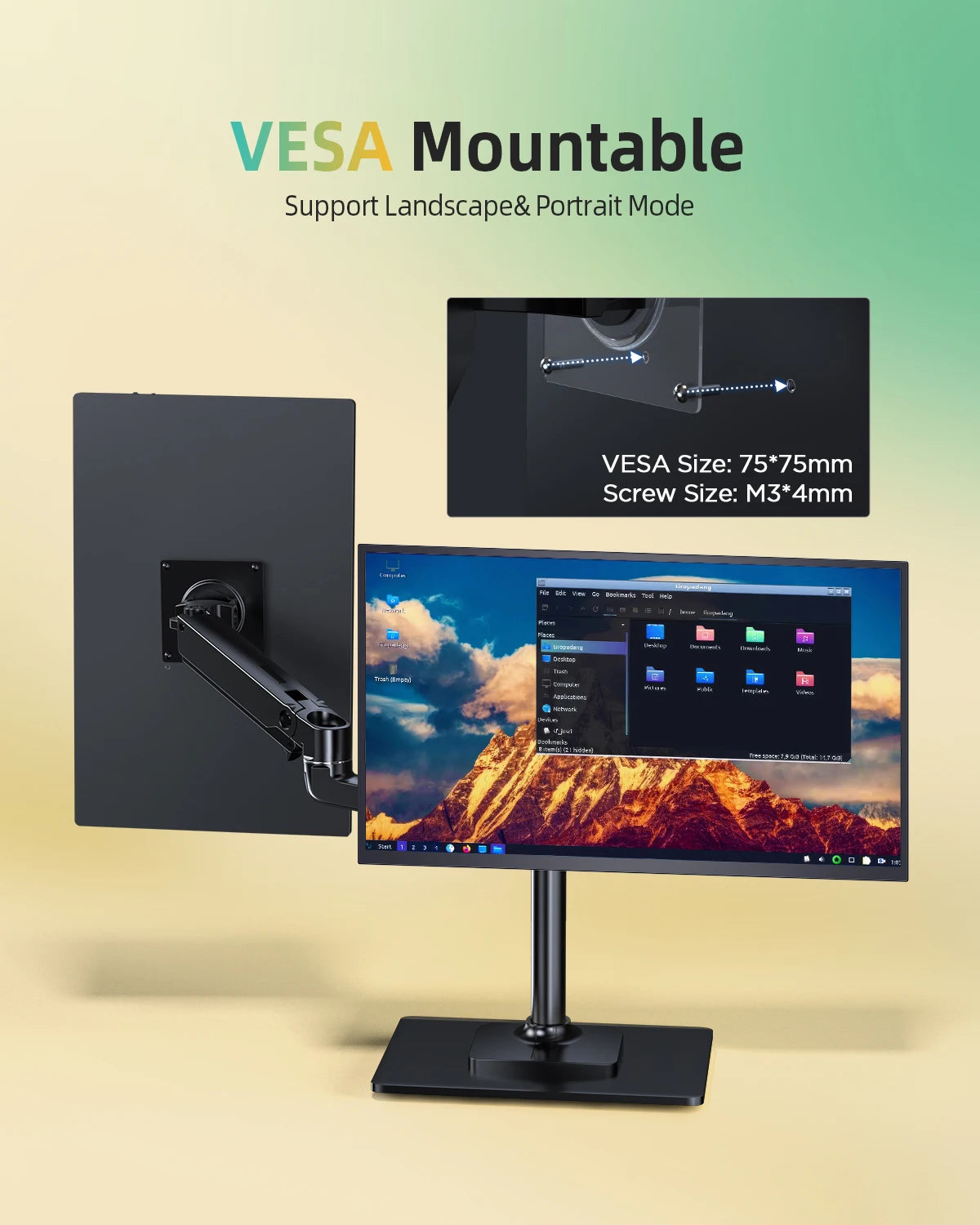 UPERFECT 22”2560*1440  Portable Gaming Monitor 16:9 Laptop Extend Travel Computer Screen Mini PC Eye Care LED Display With VESA