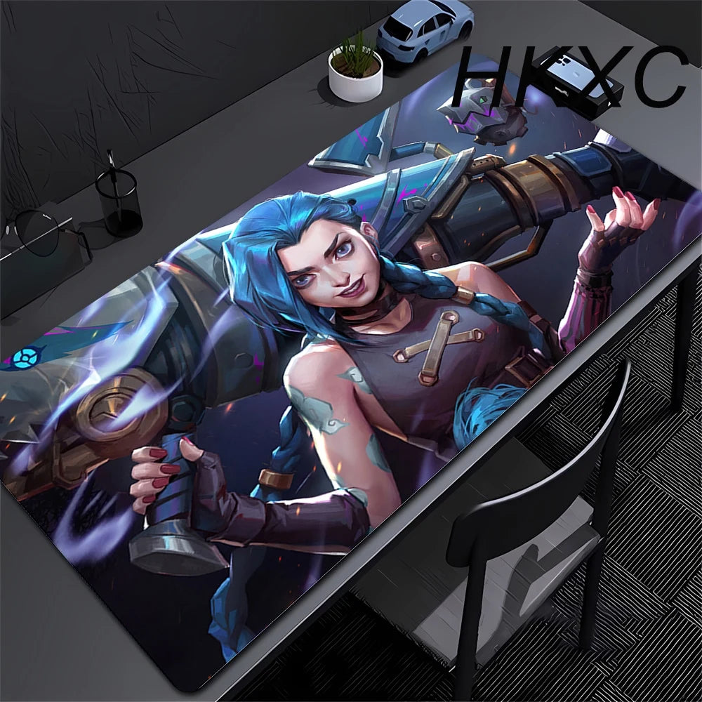 Arcane Jinx Anime Mouse Pad Large Computer Office Game Table Mats XXL Rubber Anti-slip Gaming Keyboard Mousepads Long Desk Pads
