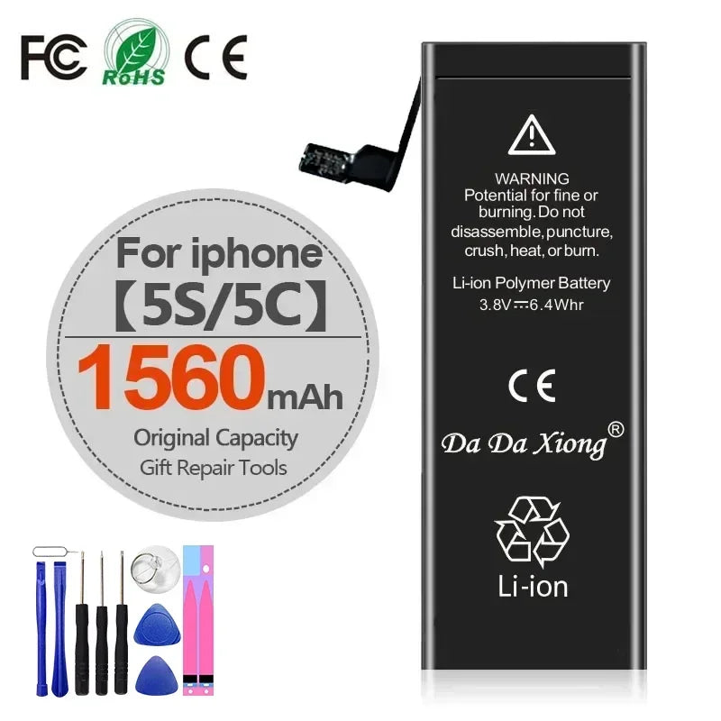 High Capacity Battery For iPhone 4 4S 5 5S 5C SE 2020 6 6S 7 8 SE2 Plus X XR XS 11 Pro Max Mobile Phone Pack New 0 Cycle Seal